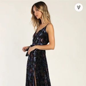 Velvet burnout maxi dress